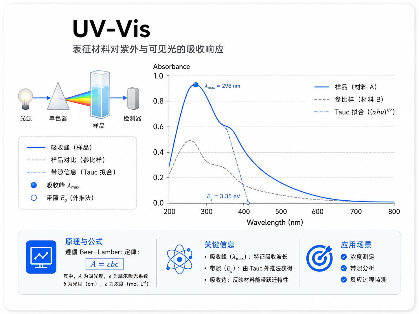 UV-Vis紫外可见光谱 参考图