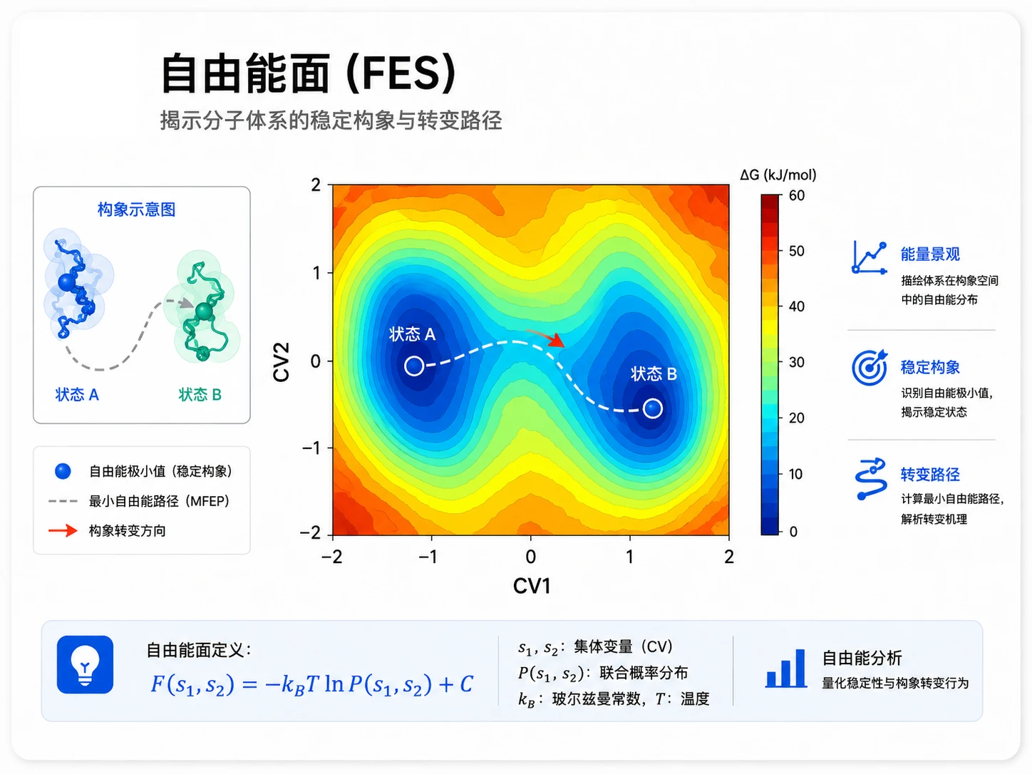自由能面(FES)参考图